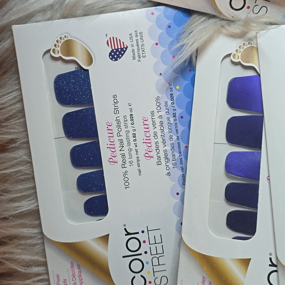 Color Street Pedicure Nail Strips Bundle Of 11 Glitter/ Blue/Summer Sets #8 - Picture 2 of 7